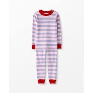 Hanna Andersson Organic Cotton Striped Pajamas Kids US 10 140cm Pink Purple Red